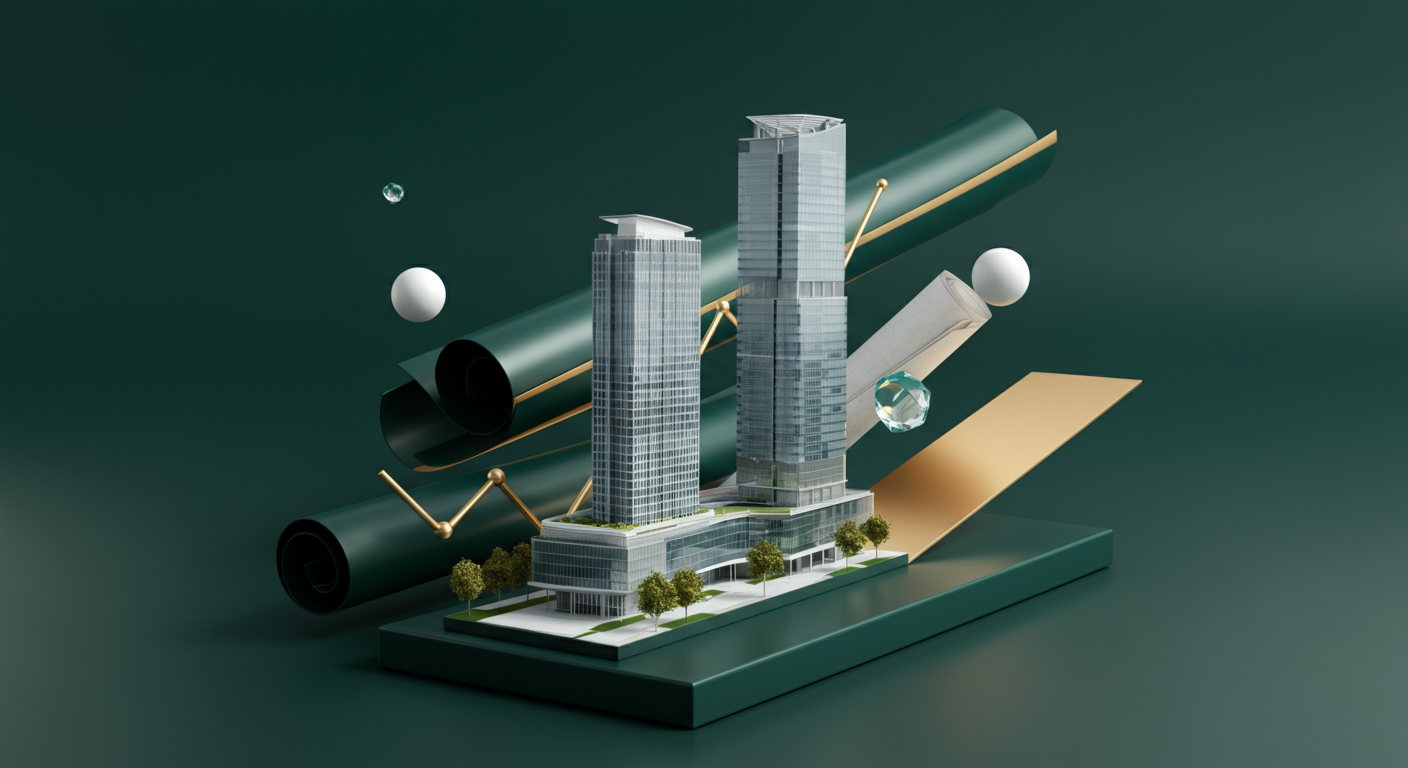 HDC현대산업개발 투자 분석 AI 일러스트